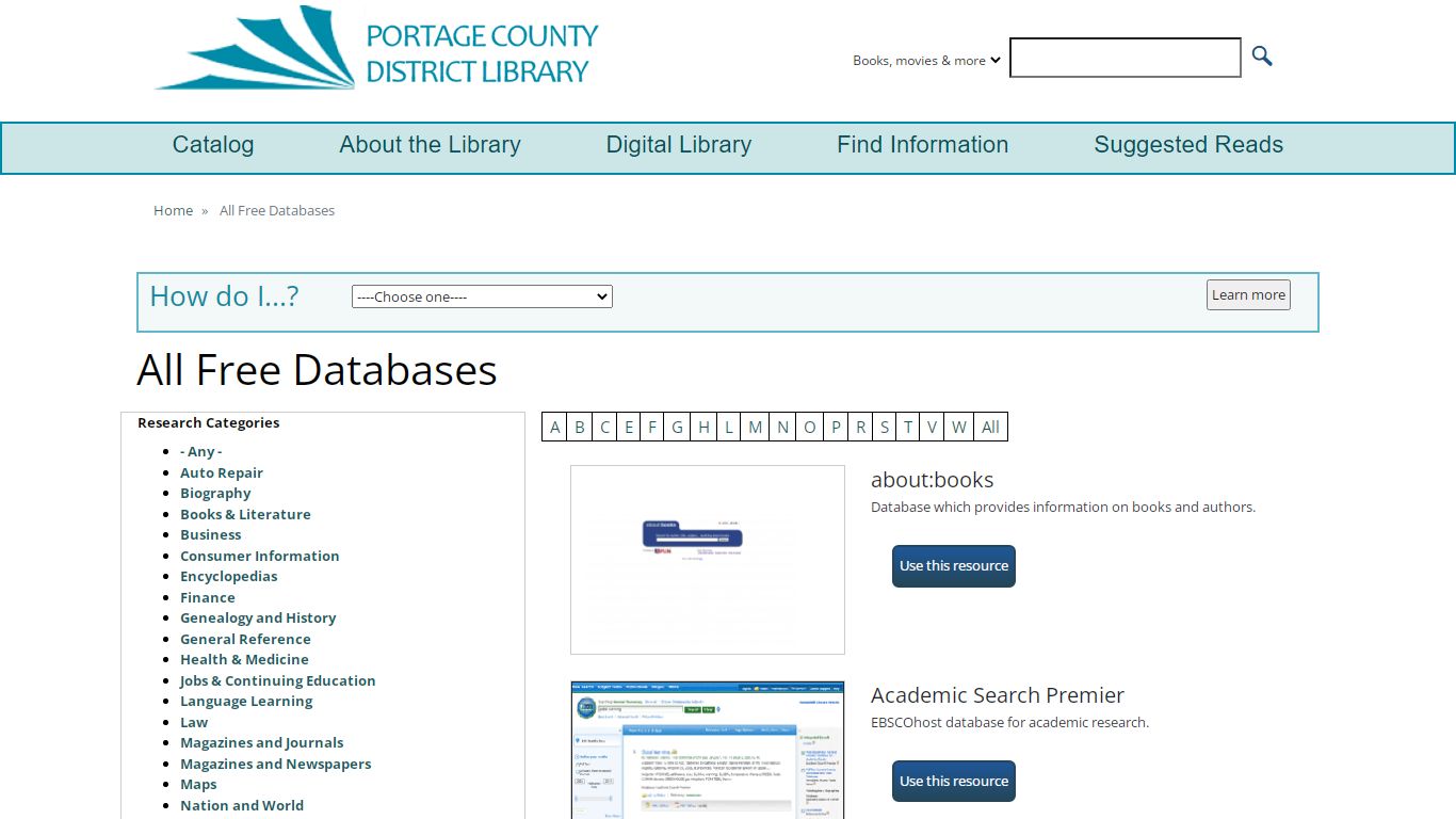 All Free Databases | Portage County District Library