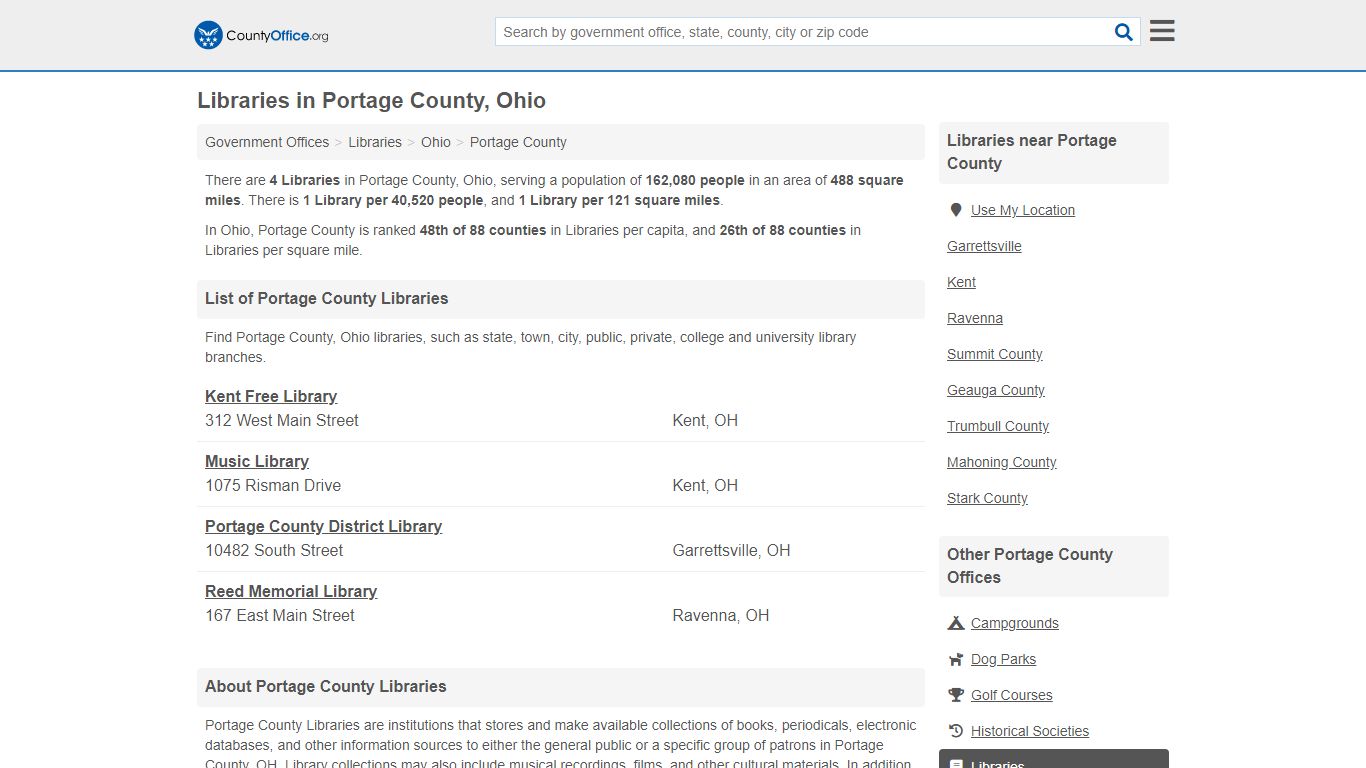 Libraries - Portage County, OH (Catalogs & Programs)